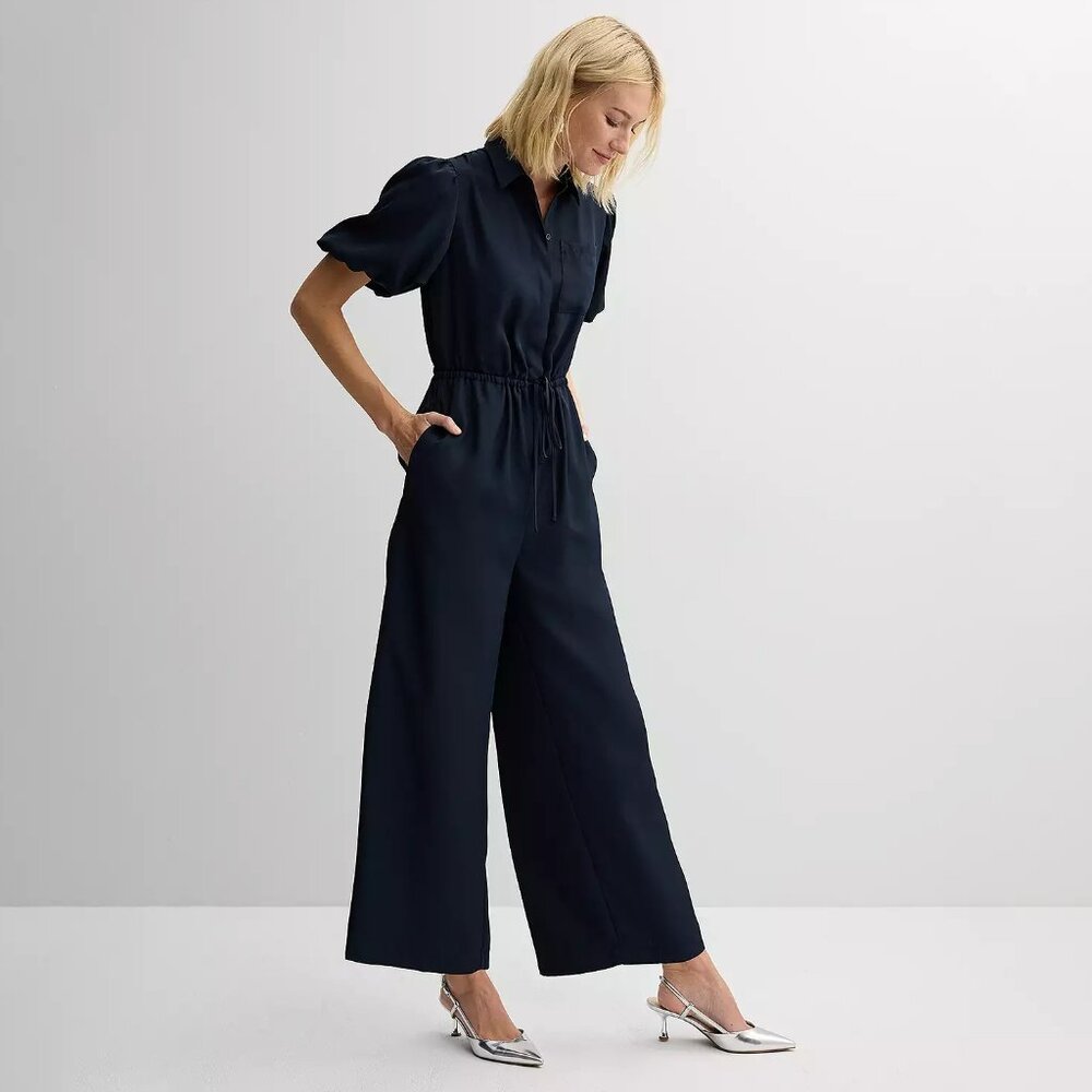 Puff sleeve jumpsuit